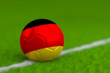 Alman Futbol topuyla bayrak 3d Render