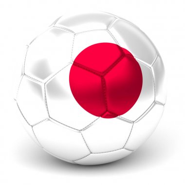 Japon futbol topuyla bayrak 3d Render