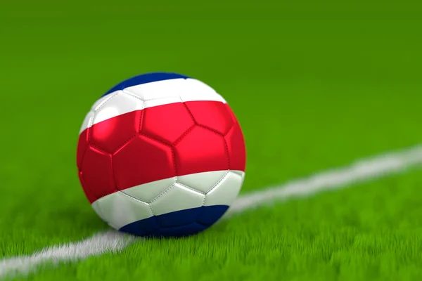 Bola de futebol com bandeira da Costa Rica 3D Render — Fotografia de Stock