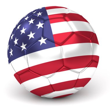 Amerikan futbol topuyla bayrak 3d Render