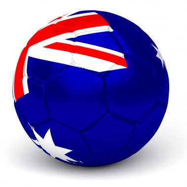 Avustralya futbol topuyla bayrak 3d Render