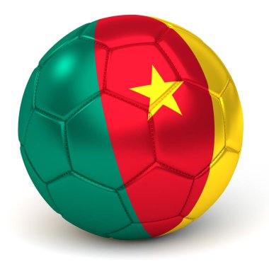 Futbol topuyla Kamerunlu bayrak 3d Render