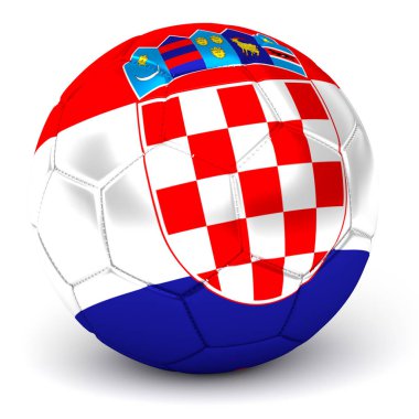 Hırvat futbol topuyla bayrak 3d Render