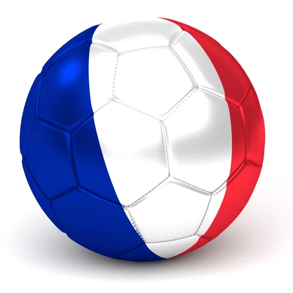 Pallone da calcio con bandiera francese Render 3D — Foto Stock