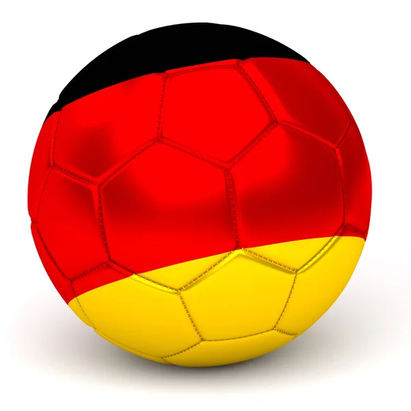 Μπάλα ποδοσφαίρου με τη Γερμανική σημαία 3d καθιστούν — Φωτογραφία Αρχείου
