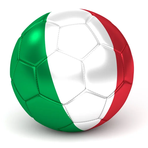 Balón de fútbol con bandera italiana 3D Render — Foto de Stock