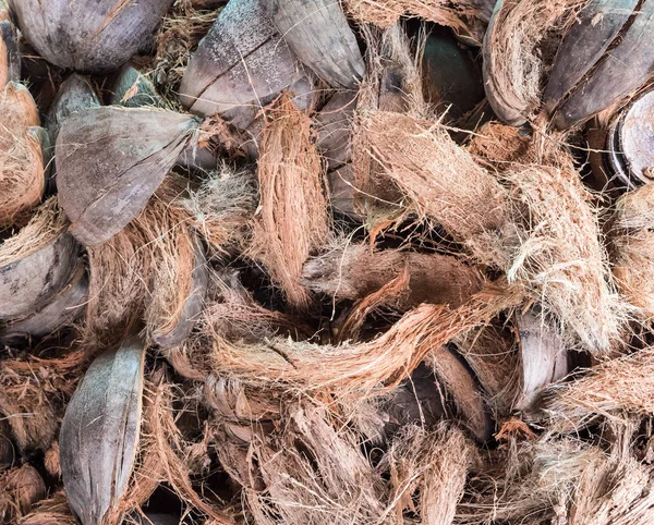 Стек кокосовой кожуры . — стоковое фото