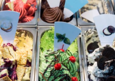 Taze gelato dondurma ile bulanıklık odak.