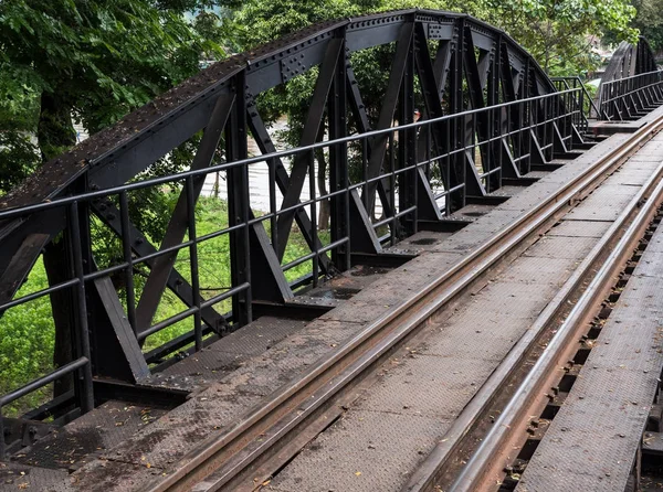 Black steel structure of the historical bridge — Stock Photo, Image