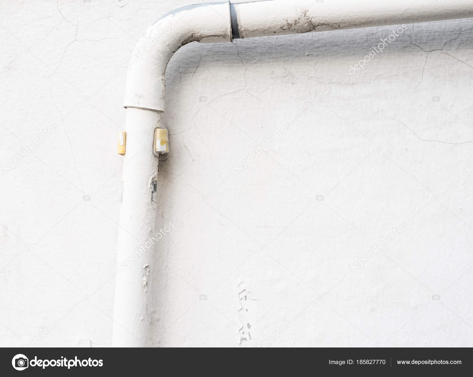 White Pvc Pipe On The White Wall Stock Photo Trainman32 185827770
