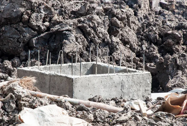 Esgoto de concreto drenagem em construção . — Fotografia de Stock