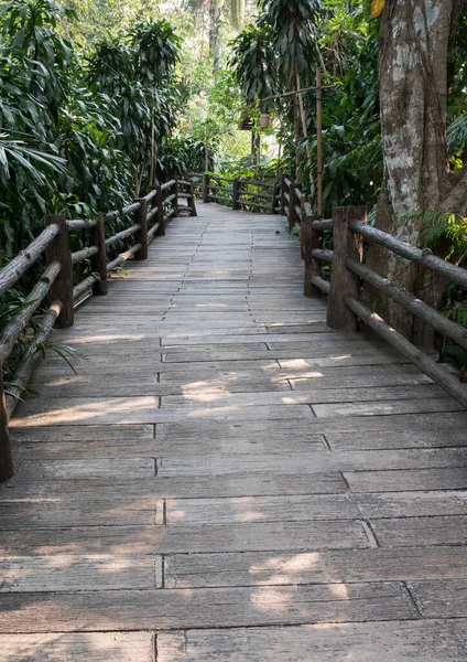 Plank brick path on the walking bridge. — Stock Photo, Image