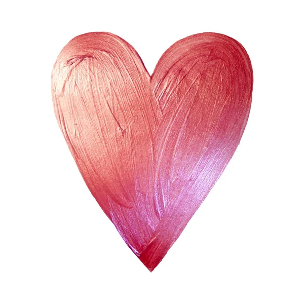 Vector Foil Paint Heart em fundo branco. Love Concept Design Feliz Dia de Valintinas. Fácil de usar e editar . —  Vetores de Stock