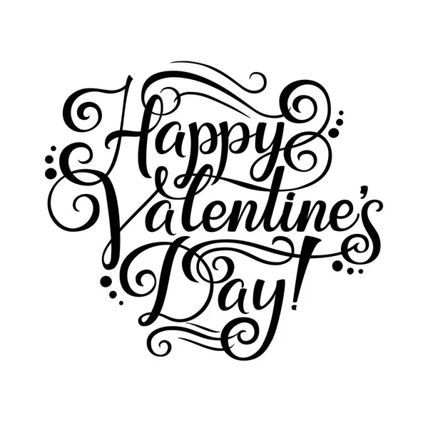 幸せなバレンタインデー レタリング グリーティング カード — ストックベクタ