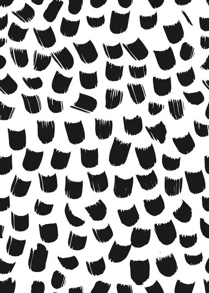 Patrón sin costura abstracta tinta. Fondo con trazos artísticos en blanco y negro estilo incompleto. Elemento de diseño para telones de fondo y textil — Archivo Imágenes Vectoriales