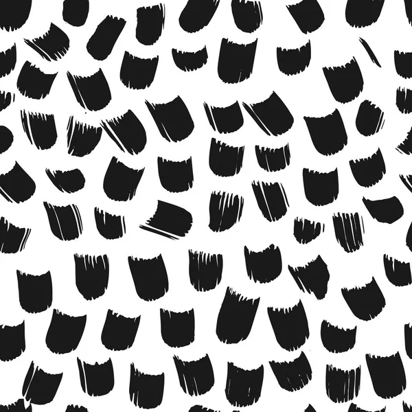 インク抽象的なシームレス パターン。黒と白の大ざっぱなスタイルの芸術的なストロークと背景。背景やテキスタイルのデザイン要素. — ストックベクタ