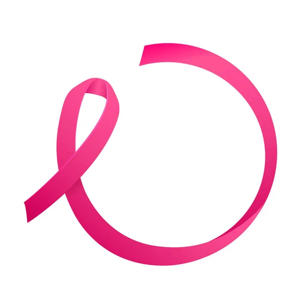 Ribbon of Breast Cancer. Round consept for Text. — Stock Vector