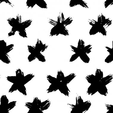 Mürekkep soyut seamless modeli. Arka plan siyah ve beyaz yarım yamalak tarzı sanatsal darbeleri ile. Tasarım öğesi için arka planında ve Tekstil