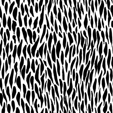 Mürekkep soyut seamless modeli. Arka plan siyah ve beyaz yarım yamalak tarzı sanatsal darbeleri ile. Tasarım öğesi için arka planında ve Tekstil