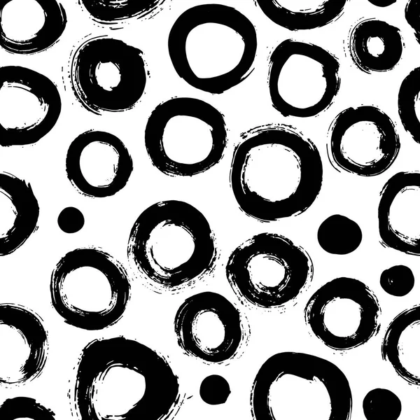 Abstraktní vzor bezešvé inkoust. Pozadí s uměleckých tahů v černé a bílé útržkovité styl. Designový prvek pro kulisami a textilní — Stockový vektor