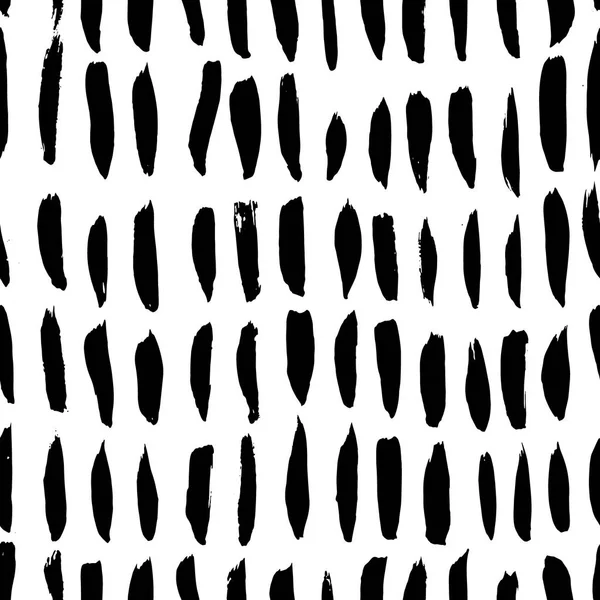 Patrón sin costura abstracta tinta. Fondo con trazos artísticos en blanco y negro estilo incompleto. Elemento de diseño para telones de fondo y textil — Archivo Imágenes Vectoriales