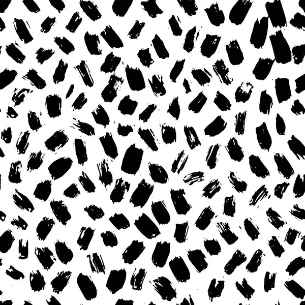インク抽象的なシームレス パターン。黒と白の大ざっぱなスタイルの芸術的なストロークと背景。背景やテキスタイルのデザイン要素 — ストックベクタ