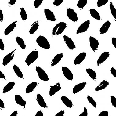 Mürekkep soyut seamless modeli. Arka plan siyah ve beyaz yarım yamalak tarzı sanatsal darbeleri ile. Tasarım öğesi için arka planında ve Tekstil