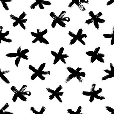 Mürekkep soyut seamless modeli. Arka plan siyah ve beyaz yarım yamalak tarzı sanatsal darbeleri ile. Tasarım öğesi için arka planında ve Tekstil.