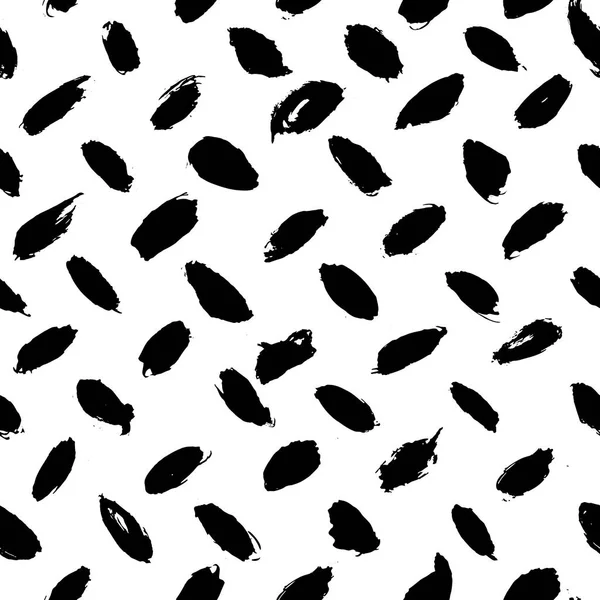 Patrón sin costura abstracta tinta. Fondo con trazos artísticos en blanco y negro estilo incompleto. Elemento de diseño para telones de fondo y textil — Vector de stock