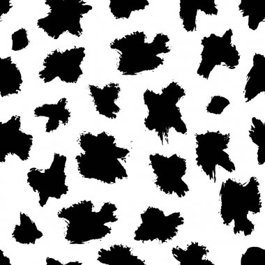 Mürekkep soyut seamless modeli. Arka plan siyah ve beyaz yarım yamalak tarzı sanatsal darbeleri ile. Tasarım öğesi için arka planında ve Tekstil