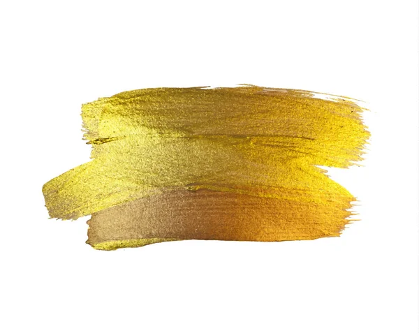 Ilustración de manchas de pintura de textura dorada. Elemento de diseño de vector de trazo de cepillo dibujado a mano — Vector de stock