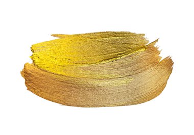 Altın desenli boya lekesi çizimi. El çizimi fırça darbesi vektör tasarımı ögesi