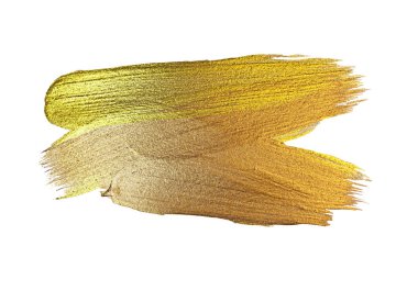 Altın desenli boya lekesi çizimi. El çizimi fırça darbesi vektör tasarımı ögesi