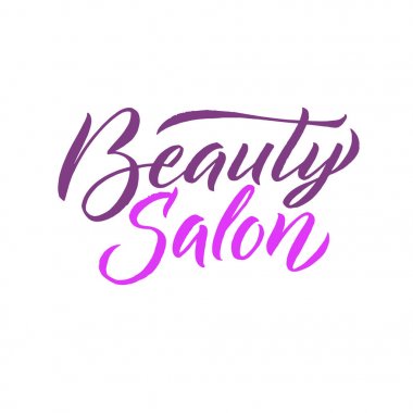 Logo Güzellik Salonu yazı. Özel el yapımı hat, vektör