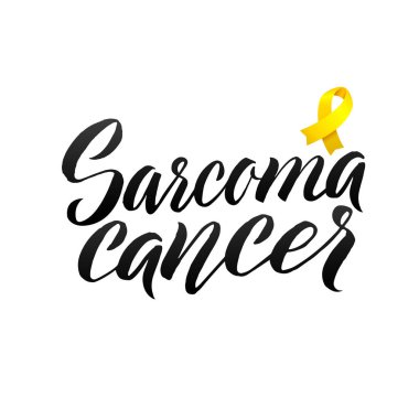 Nector hat Poster. Sarı farkındalık şerit sarkomu kanser vektör çizim