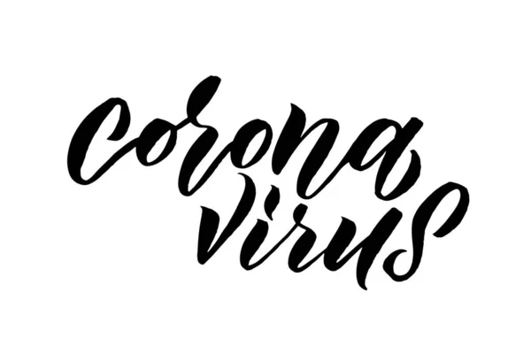Corona Vírus Vector Lettering Covid 2019 Projeto Medicina — Vetor de Stock