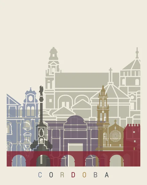 Cartel del skyline de Córdoba — Vector de stock