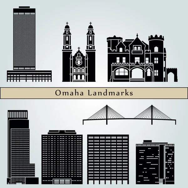 Omaha Landmarks and Monuments — Stock Vector