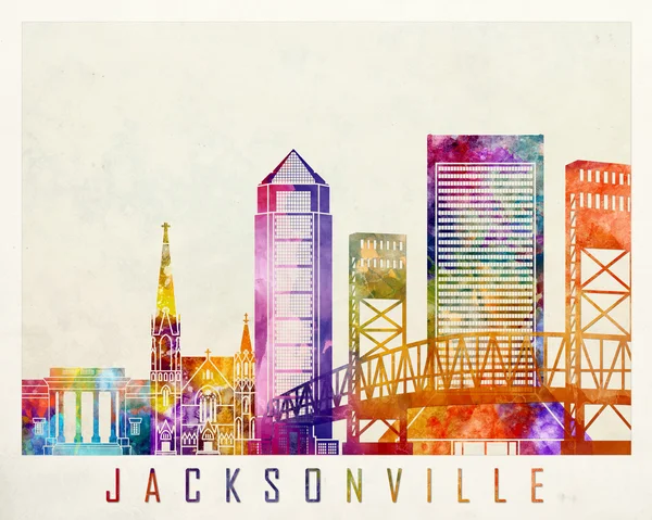 Affiche aquarelle des monuments de Jacksonville — Photo