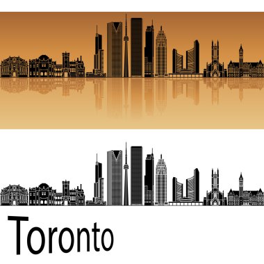 Toronto V2 skyline in orange clipart