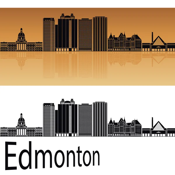 Skyline Edmonton V2 in arancione — Vettoriale Stock