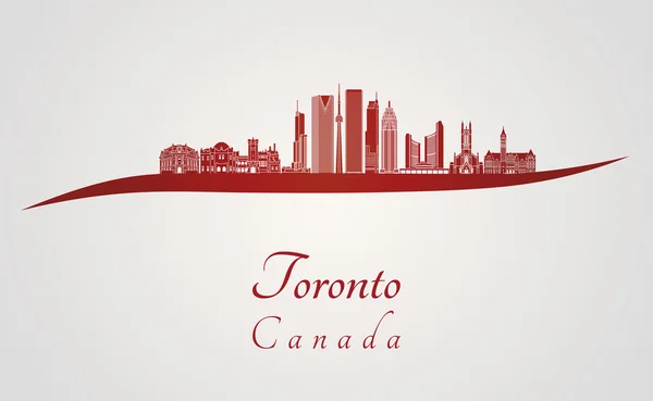 Skyline Toronto V2 en rojo — Archivo Imágenes Vectoriales