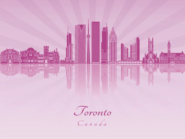 Toronto v2 skyline in violett leuchtender Orchidee — Stockvektor