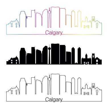 Calgary V2 manzarası doğrusal stiliyle gökkuşağı