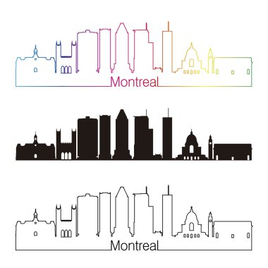 Montreal V2 manzarası doğrusal stiliyle gökkuşağı