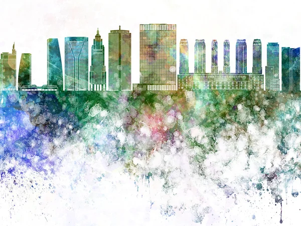 Sao Paulo V2 skyline in watercolor background — Stockfoto