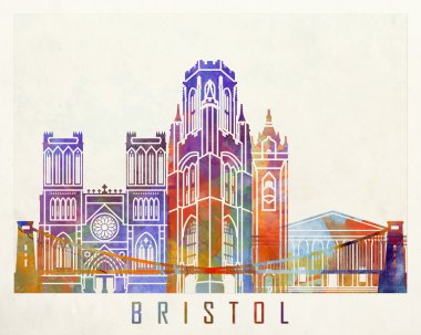 Bristol yerlerinden suluboya poster