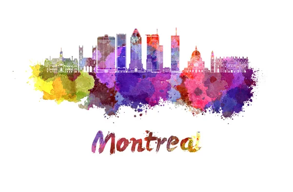 De skyline van Montreal in aquarel splatters — Stockfoto