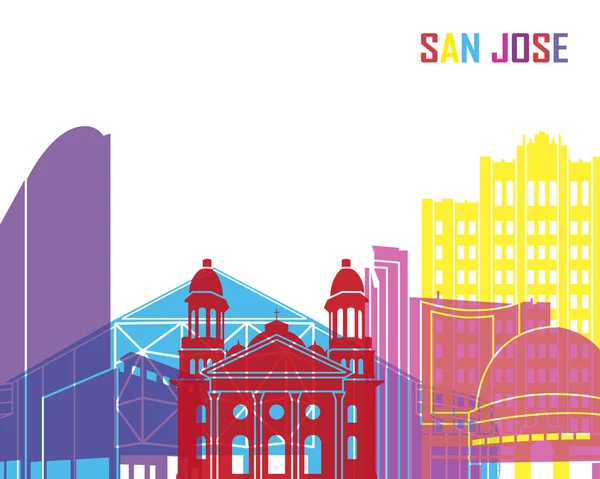 Skyline de San Jose pop — Image vectorielle