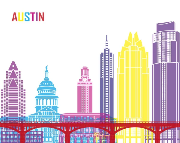 Austin skyline pop — Stock Vector